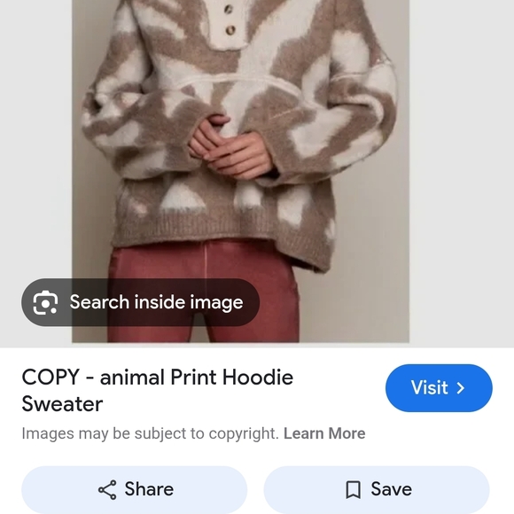 POL Brown and Cream Hooded Sweater - Picture 3 of 7